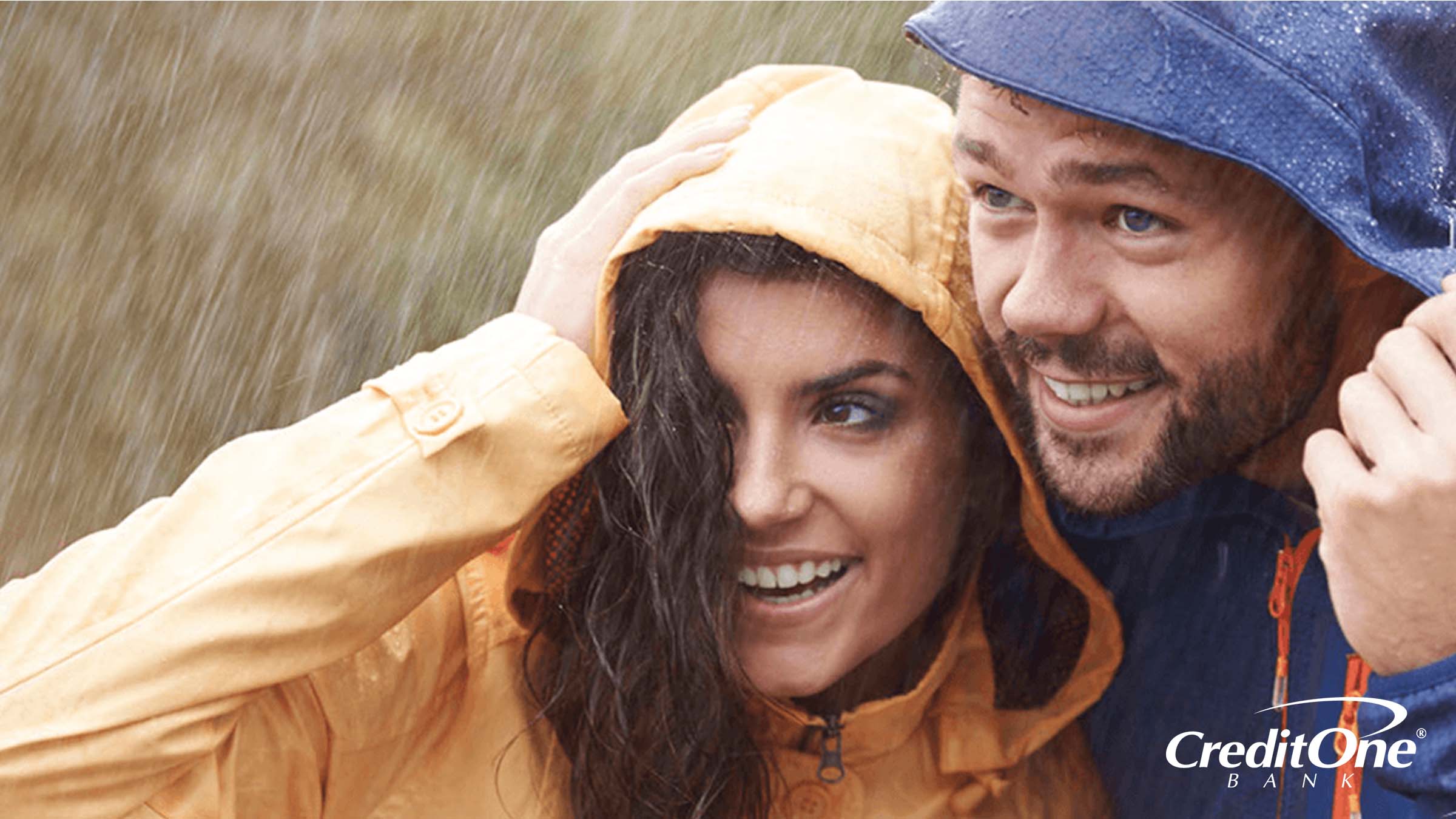 Wearing heavy rain jackets prepared for a rainy day